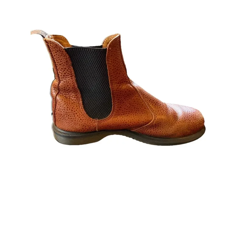 Dr. Martens Women's Flora Brown Snakeskin Pattern Leather Chelsea Boots